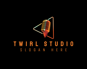 Microphone Podcast Studio logo design