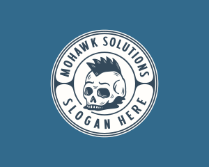 Mohawk - Hipster Skull Mohawk logo design