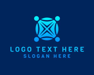Cyber - Tech Globe Gradient logo design