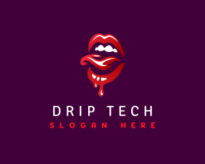 Kinky Dripping Mouth logo design