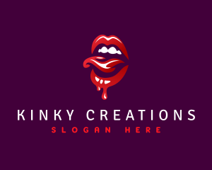 Kinky Dripping Mouth logo design