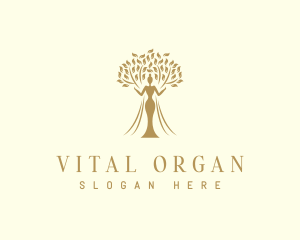 Organic Tree Woman logo design