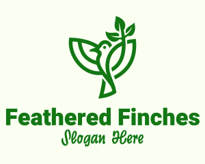 Green Leaf Bird logo design