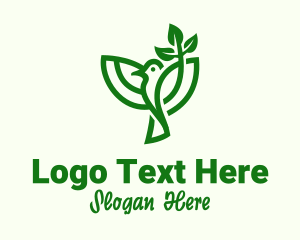 Nature Reserve - Green Leaf Bird logo design