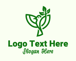 Green Leaf Bird Logo