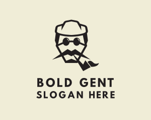 Hipster Cigar Man logo design