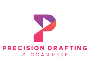 Colorful Geometric P logo design