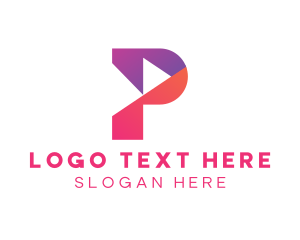 Technology - Colorful Geometric P logo design