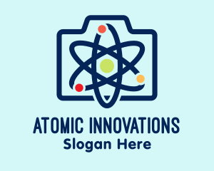 Atom - Atomic Camera Shutter logo design