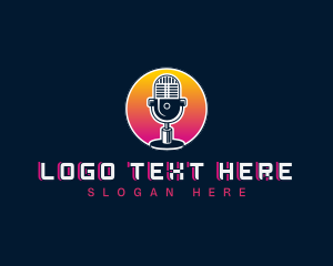 Announcer - Audio Microphone Podcast logo design