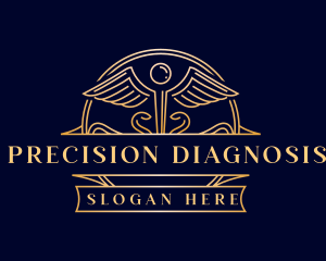 Diagnosis - Caduceus Medical Wings logo design