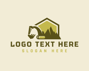 Rocks - Mining Mountain Excavator logo design