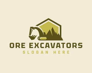 Mining - Mining Mountain Excavator logo design