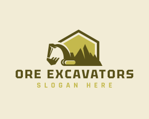 Mining Mountain Excavator logo design