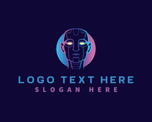 Electronic - Robot Technology Head logo design