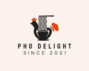 Vietnamese - Chicken Pho Noodle Soup logo design