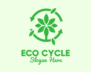Recycling - Green Plant Cycle logo design