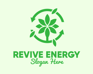 Refresh - Green Plant Cycle logo design