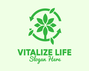 Refresh - Green Plant Cycle logo design
