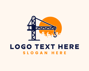 Construction - Crane Building Construction logo design