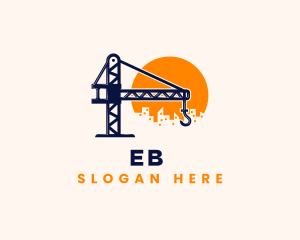 Crane Building Construction Logo