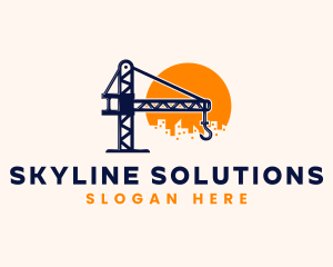Skyline - Crane Building Construction logo design