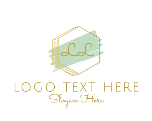 Deluxe - Golden Hexagon Cosmetics logo design