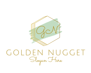 Golden Hexagon Cosmetics logo design