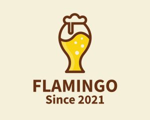 Alcoholic - Beer Glass Icon logo design
