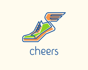 Basketball Shoes - Cool Winged Kicks logo design