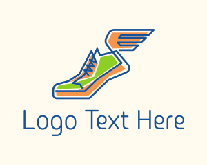 Kicks - Desain logo tendangan bersayap keren