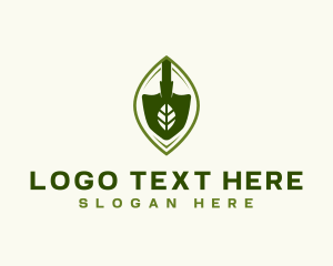 Leaf - Shovel Leaf Planting logo design