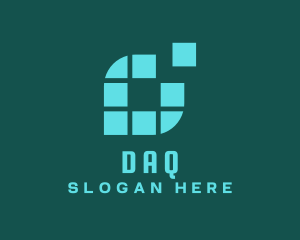 Data - Digital Pixel Letter O logo design