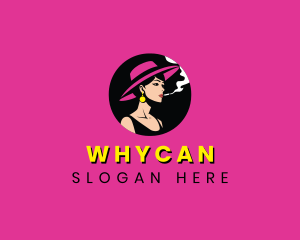 Smoking - Woman Smoking Cigarette logo design