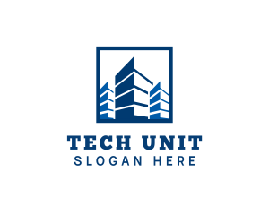 Unit - Skyscraper Office Space logo design