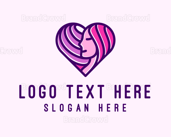 Beautiful Woman Heart Logo