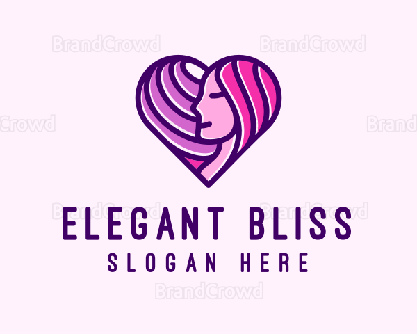 Beautiful Woman Heart Logo