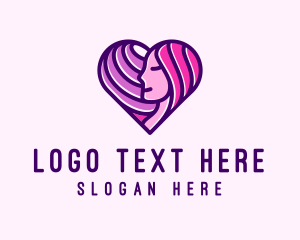 Massage - Beautiful Woman Heart logo design