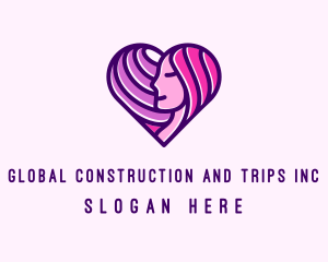 Hair Product - Beautiful Woman Heart logo design