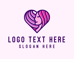 Hair Product - Beautiful Woman Heart logo design