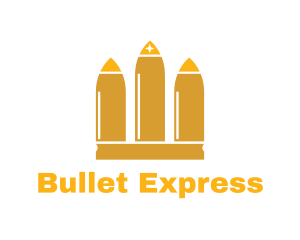 Bullets - Gold Crown Bullet logo design