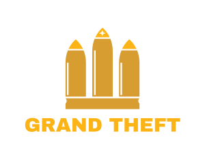 Gunstock - Gold Crown Bullet logo design