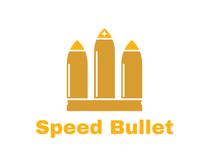 Bullet - Gold Crown Bullet logo design