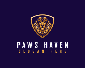 Fierce Lion Shield logo design