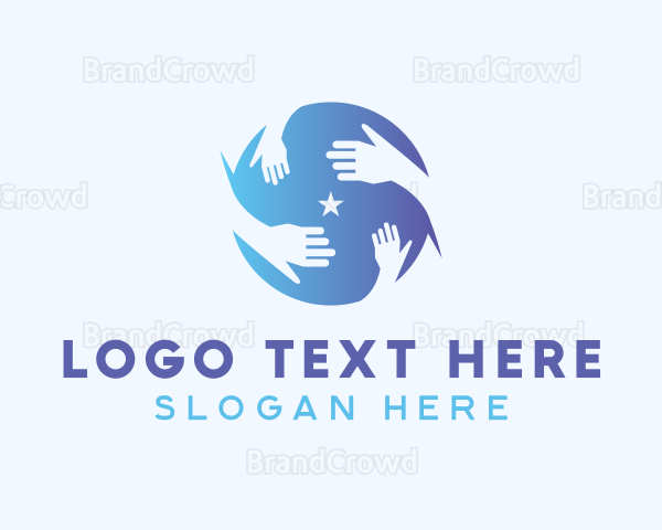 Gradient Hands Volunteer Logo