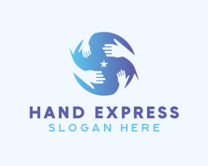 Gradient Hands Volunteer logo design