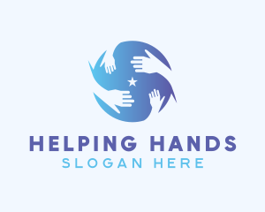 Gradient Hands Volunteer logo design