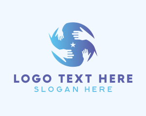 Social Worker - Gradient Hands Volunteer logo design