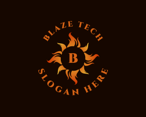 Flaming Fire Heat logo design