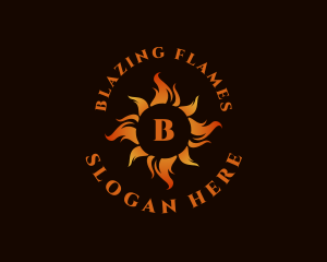 Flaming Fire Heat logo design